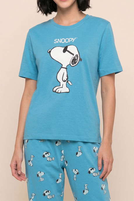 Zivame Peanuts Knit Cotton Loungewear Set - Bachelor Button — image 5